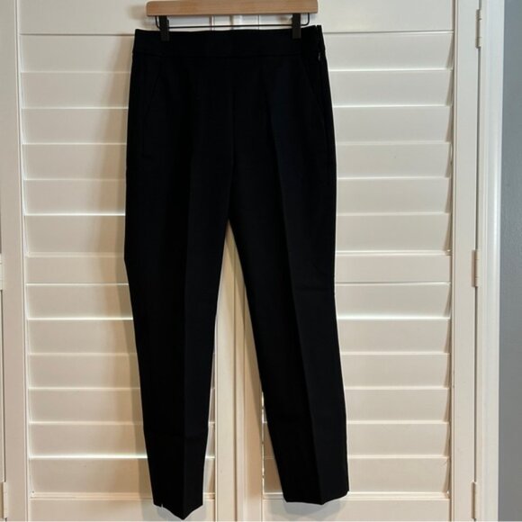 J Crew Straight Leg Pull On Legging with Side Zip Black Size 8 - Picture 1 of 4